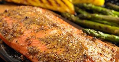 Salmon with Grilled Pineapple and Grilled Asparagus