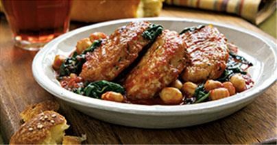 Tuscan Pork and Chickpeas with Spinach