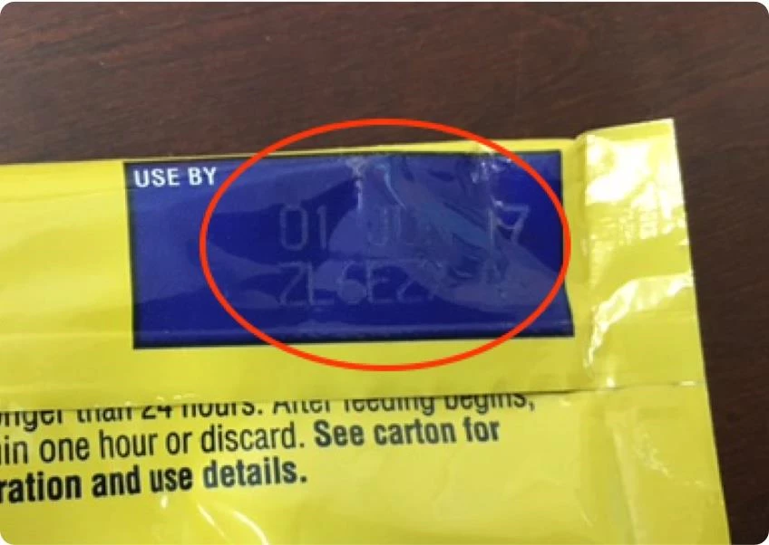 Ink Jet batch codes may be under the label or on the bottom of the can